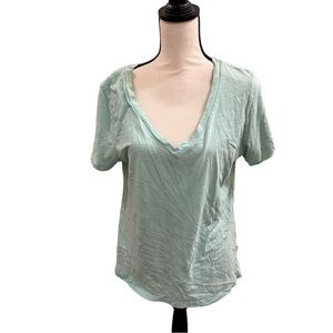 RELAXED STRIPED V NECK TEE